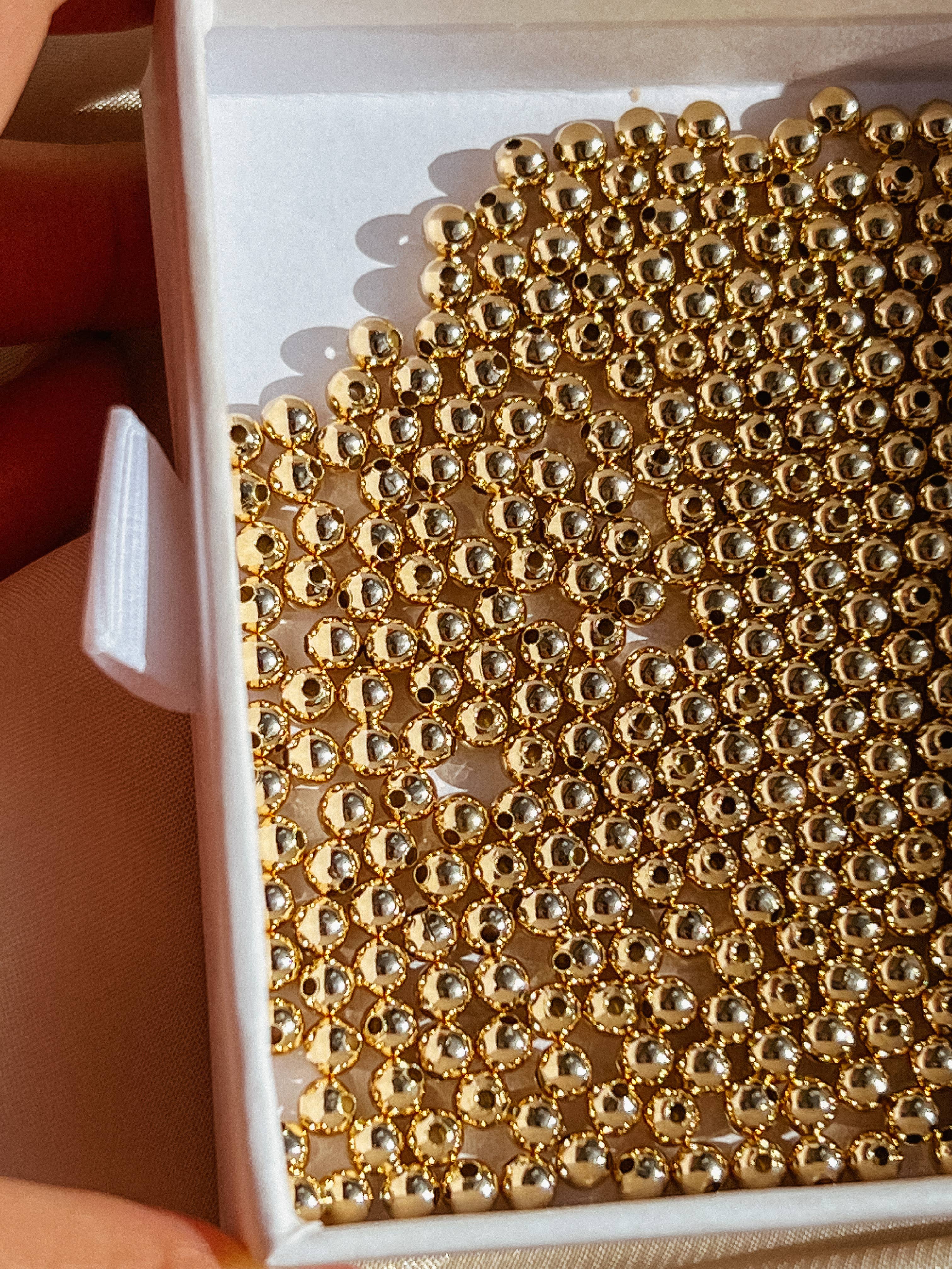 Js Wholesale Jewelry – wholesale Pärlor – 14K guldfyllda mellandelar, högkvalitativa 4 mm pärlor som inte mörknar6