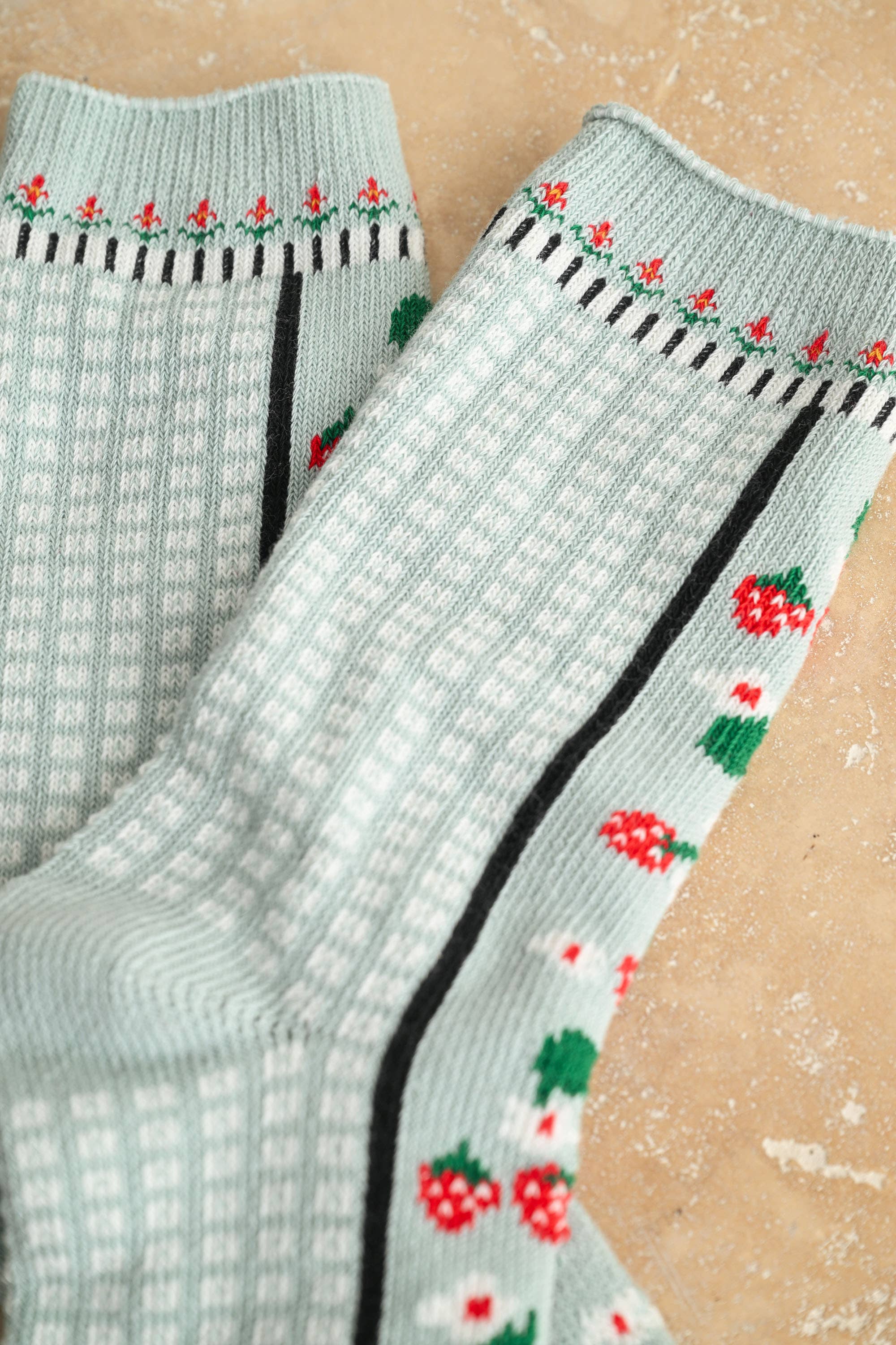 SAGE A5600   STRAWBERRY AND MULTI PATTERN SOCKS for wholesale on Faire1