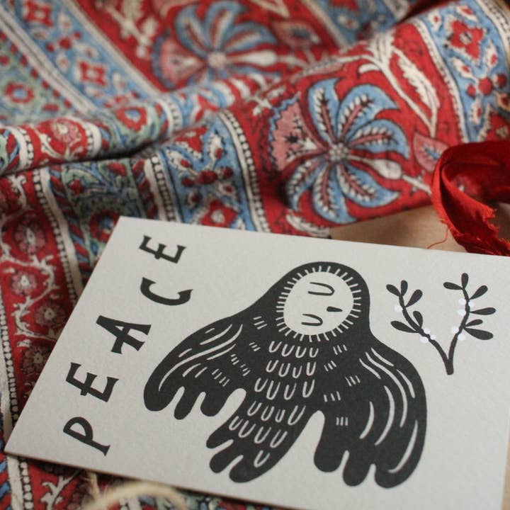 Lauren Marina - Vente Cartes de Noël - Carte de Noël « Peace » Sleepy Owl2