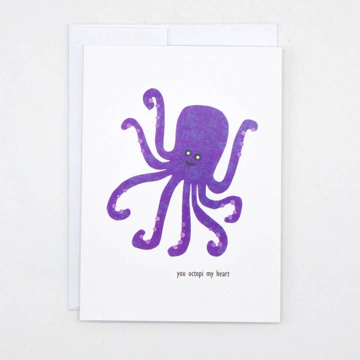 You Octopi My Heart Card – Love, Friendship & Coastal Pun for wholesale by Kim Dettmer Art