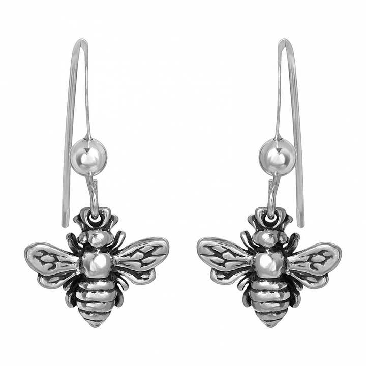 Sosie Designs - Wholesale Dangle Earrings - Sterling Silver Bumble Bee Earrings - Oxidized