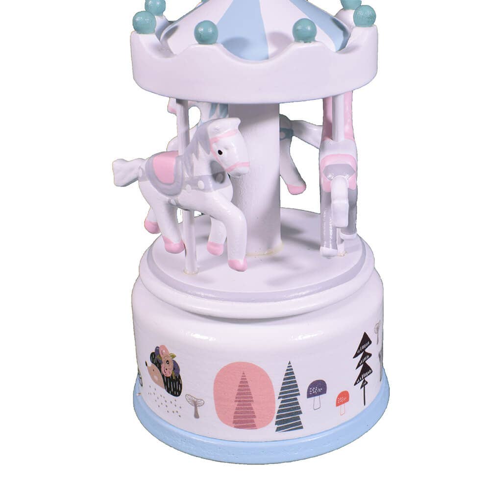 giftland - Wholesale Music Box - Kids & Baby - Wooden Musical Carousel with Horses 13.5cm1