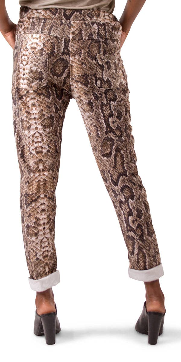 Gigi Moda - Wholesale Pants - Women's - Snake Print Tie-Waist Pants3