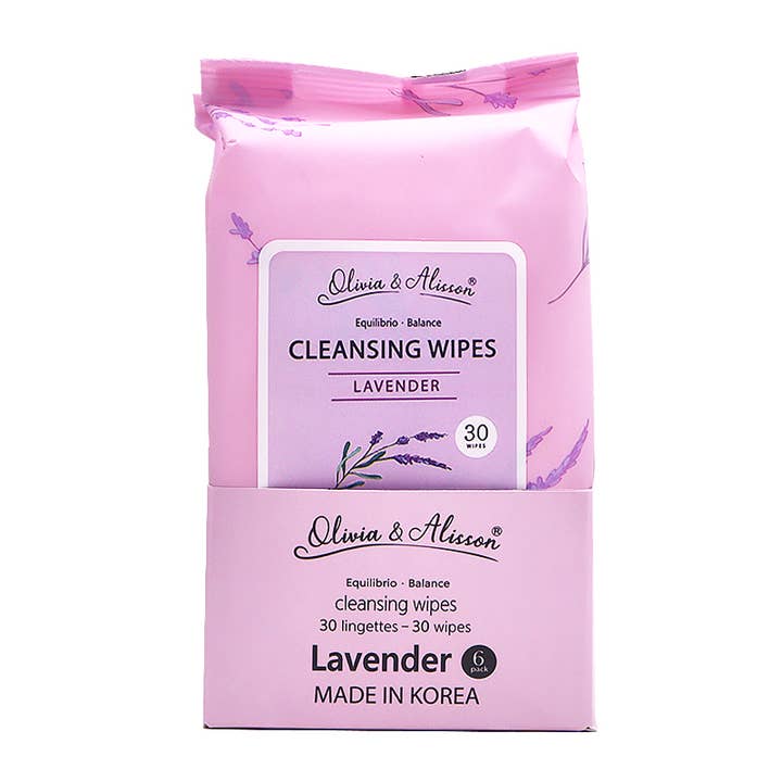 PINEAPPLE Beauty - Wholesale Face & Body Wipes - SHE MIT008 Lavender Cleansing Wipes - 6pc1