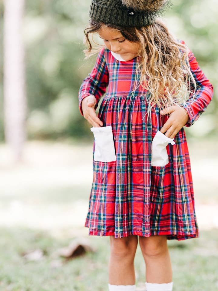 Twirl Dress - Tartan for wholesale by Sugar Bee Clothing