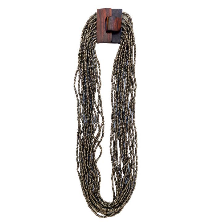 Bijondo - Wholesale Beaded/Pearl Necklace - Glass and Wood Bead Necklace with Clasp, costume jewelry6