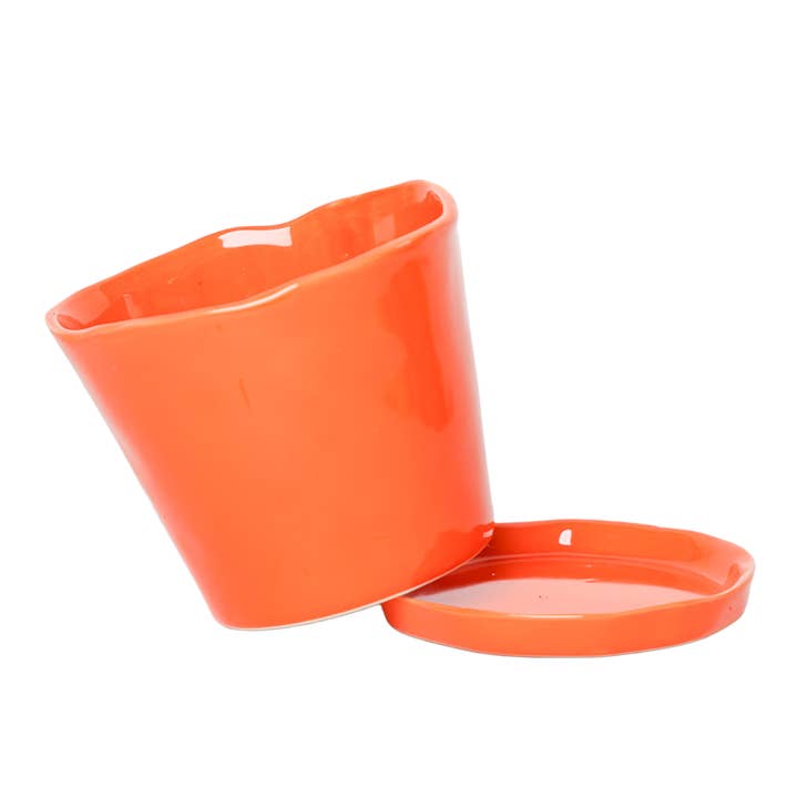 Chive - Wholesale Plant Pot - Tika Ceramic Pots With Saucer And Drainage Hole - 3"37