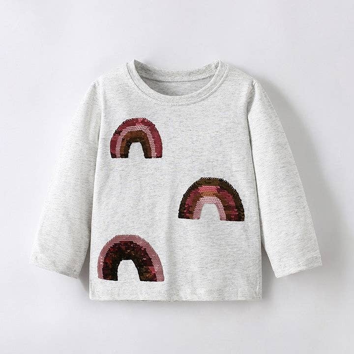 Camiseta de desenho animado de manga comprida com gola redonda para meninas por atacado de kycozy