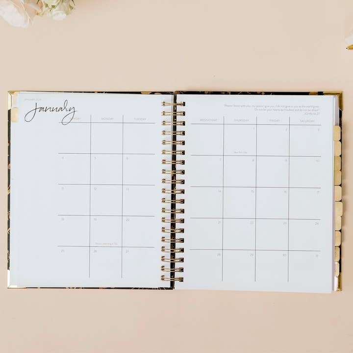 Horacio Printing - Wholesale Planner - 2026 Large Golden Floral Dream Planner (Timestamp Layout)10