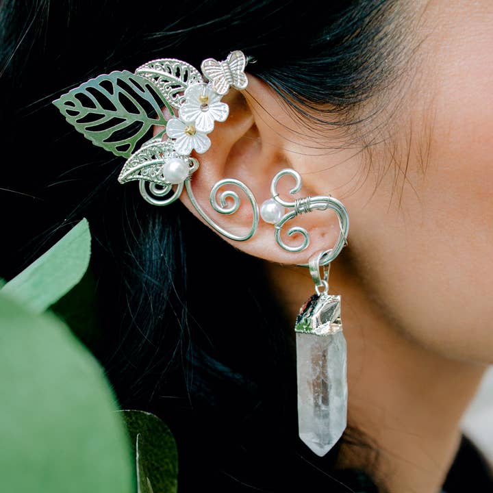 WonderLight Jewelry – Großhandel Ear Cuff/Ohrklemme – Elfenohren mit silbernem Bügel – Fee / Harmonie