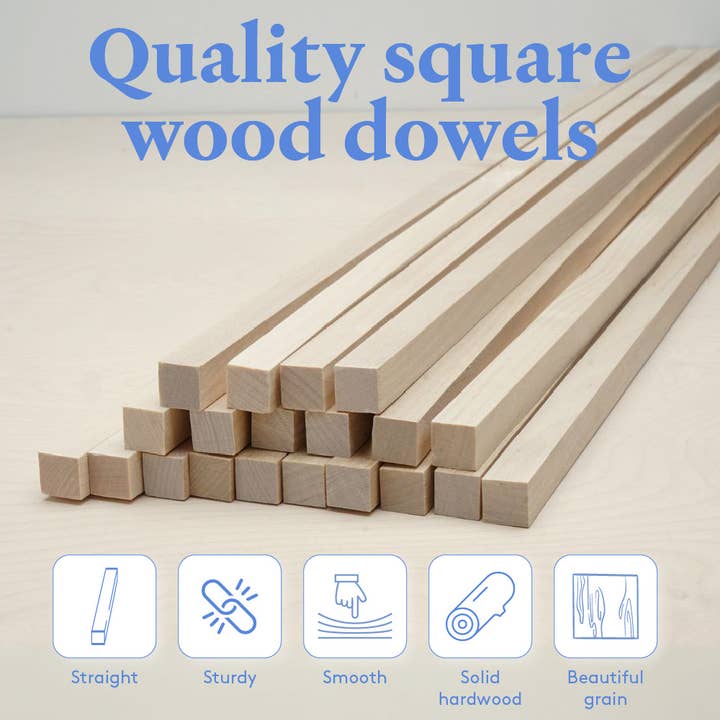Woodpeckers Crafts - Wholesale DIY Craft Kit - Square Wooden Dowels2