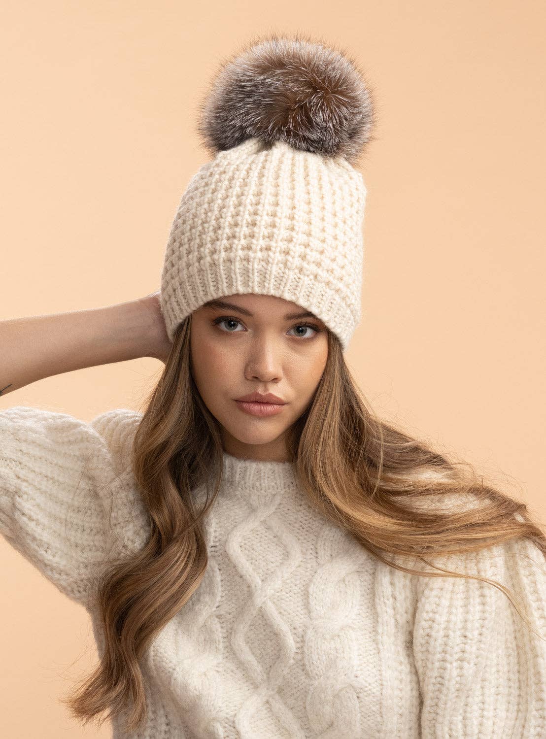 Kyi Kyi - Vente Bonnet – femme - Fourrure de renard classique - Couleurs de base26