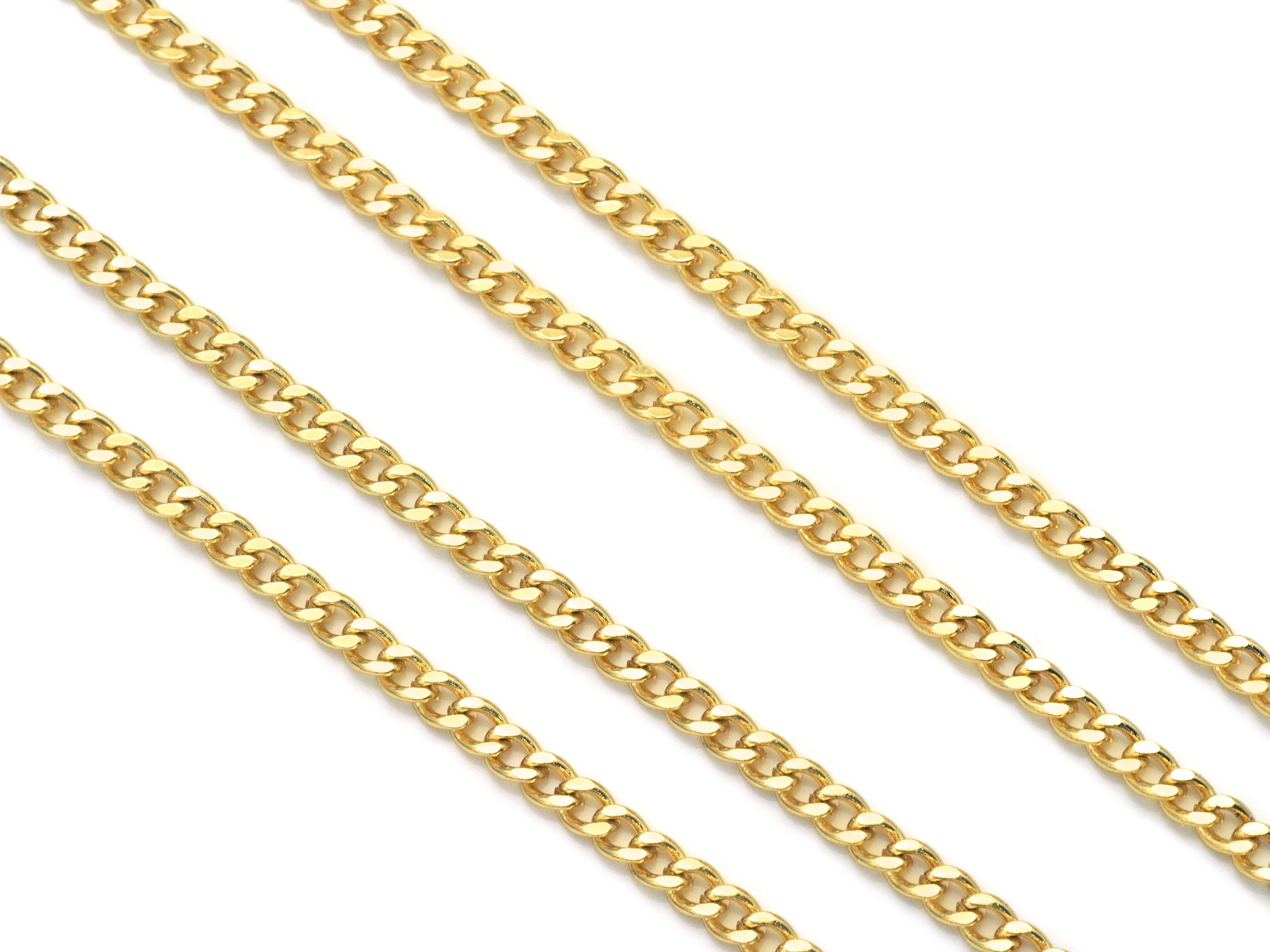 BestBeads&Beyond – wholesale Link & chain necklace – cuban chain by yard, Thin curb chain, sku#LD347