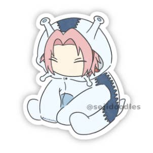 Sakura Slug Onesie Vinyl Stickers for wholesale by Seji Doodles