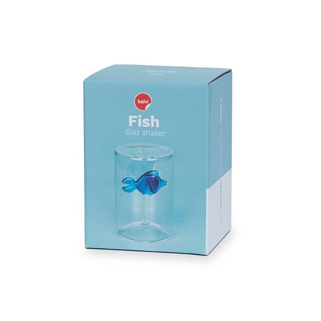 Balvi - Venta al por mayor Juegos de salero y pimentero - Salero,Atlantis Fish,azul,vidrio2