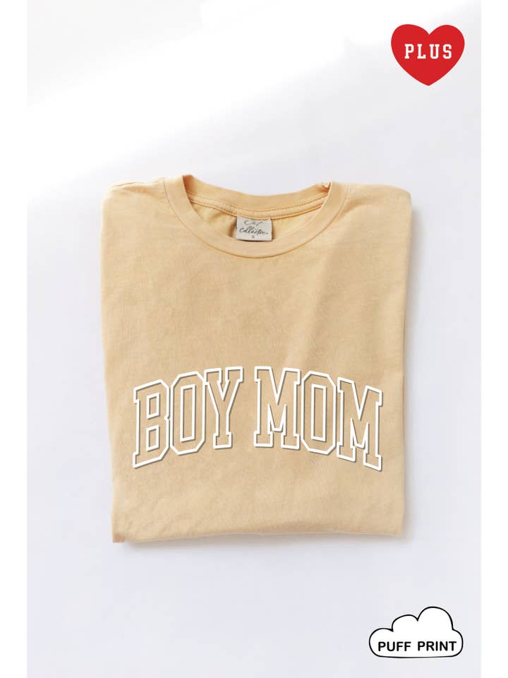 OAT COLLECTIVE - Wholesale Screen Printed T-Shirt - Women's - BOY MOM PUFF Plus Mineral Graphic Top
