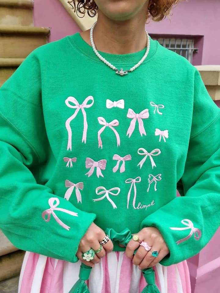 Bows Embroidered Sweatshirt for wholesale by Limpet Store