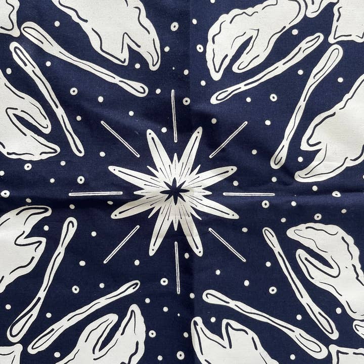A Wee Maine Artist - Wholesale Bandana - Women's - Navy Blue and White Cotton Nautical Bandana