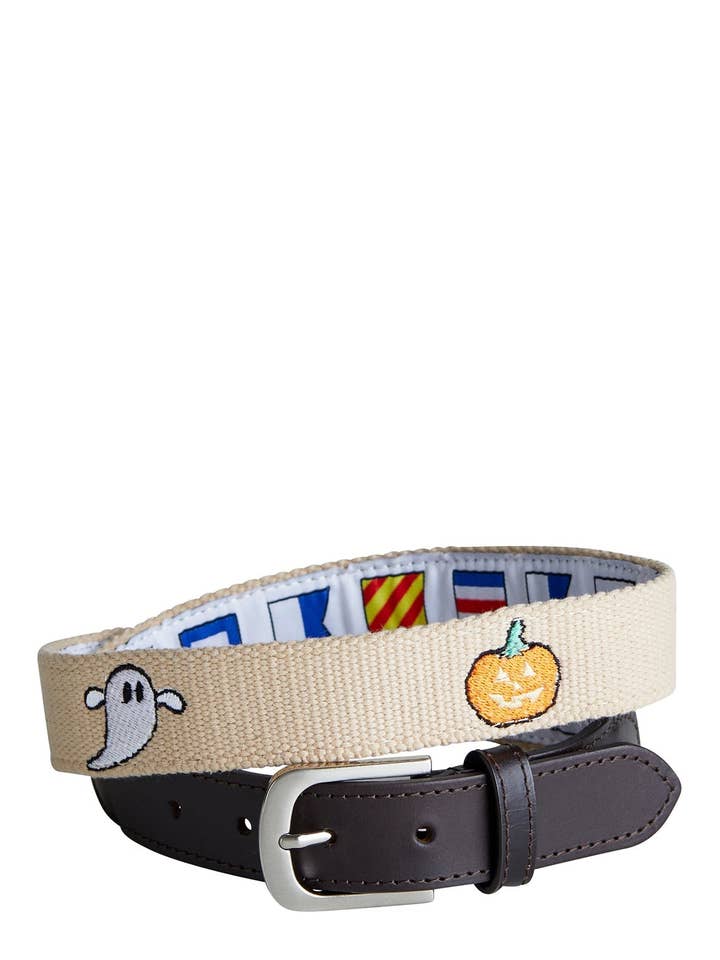 Cinturón bronceado Bowsprit con Jack O'Lantern y Ghost para venta al por mayor de Castaway Clothing Nantucket Island