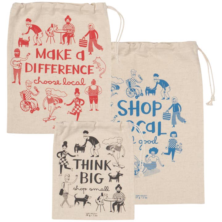Now Designs by Danica - Wholesale Grocery/Shopping Bag - Shop Local Reusable Produce Bags Set of 3