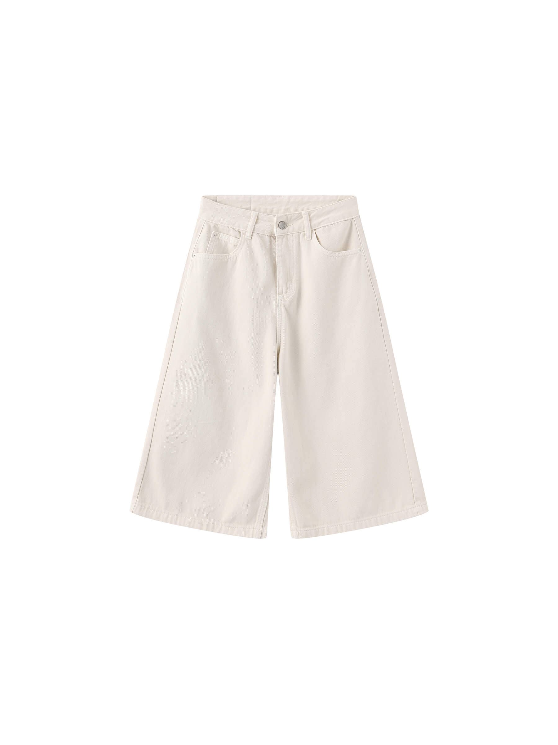 CUBIC - Vente Short – femme - Short en jean ample mi-genou blanc/bleu2