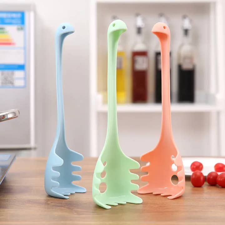 Homerely (We Cover All Import Duties) - Wholesale Kitchen Spoon - Silicone Dinosaur Shape Long Handle Noodle Spoon1