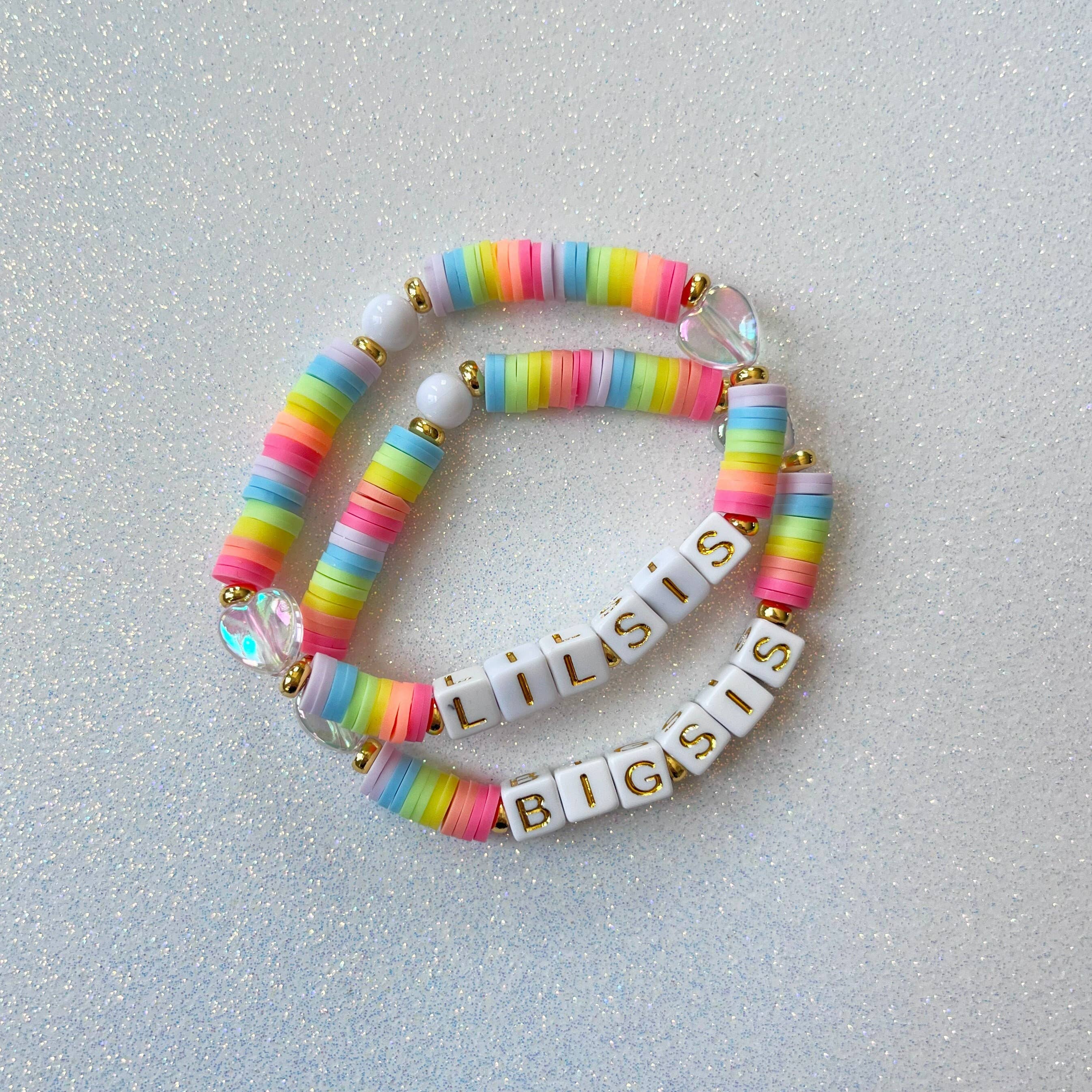 Spread the Love Today CO - Wholesale Beaded Bracelet - Kids - Sister Matching Bracelet Set Big Sis Lil Sis Bracelet Set