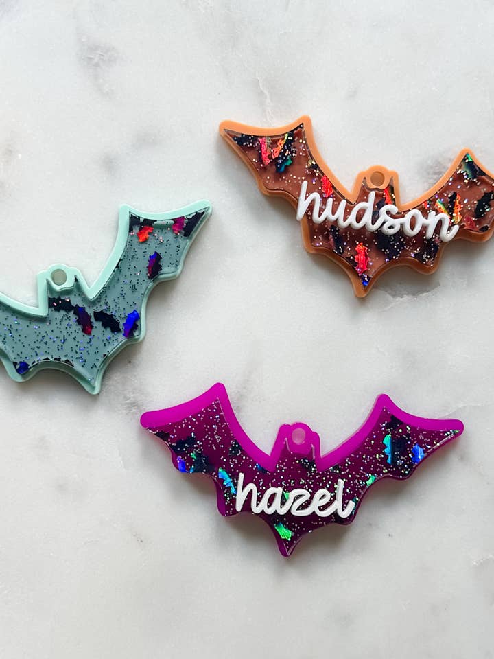 Bat Halloween Boo Basket Gift Name Tag for wholesale by Hazel + Bloom Co