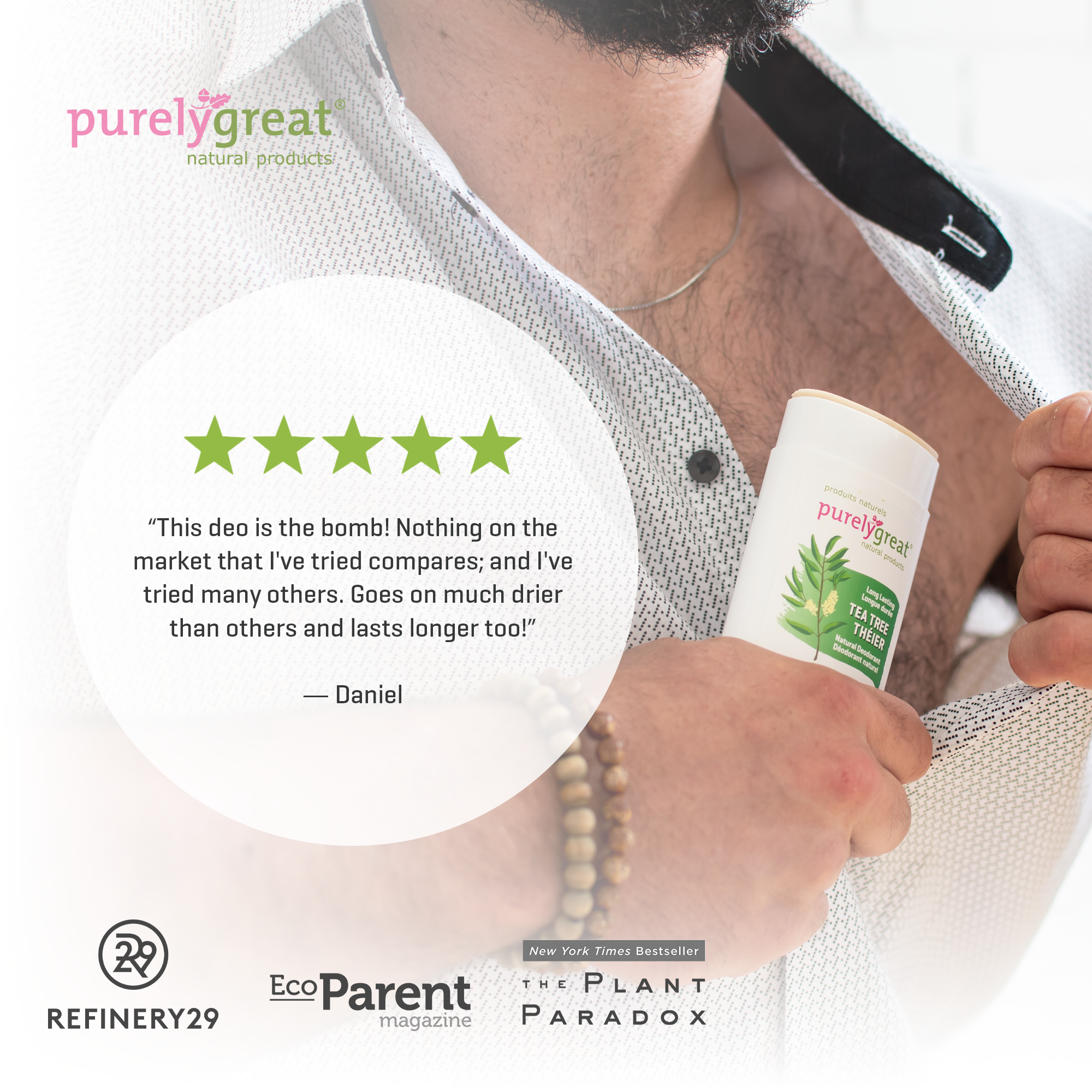 Purelygreat Natural Deodorants - Wholesale Deodorant - Unisex - Purelygreat Stick Deodorant - Tea Tree7