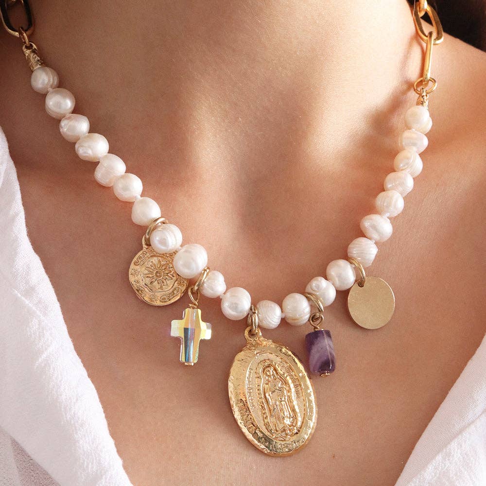 ÉMOLO - Wholesale Choker/Collar - Short Necklace FAITH MILAGROSA PEARLS1