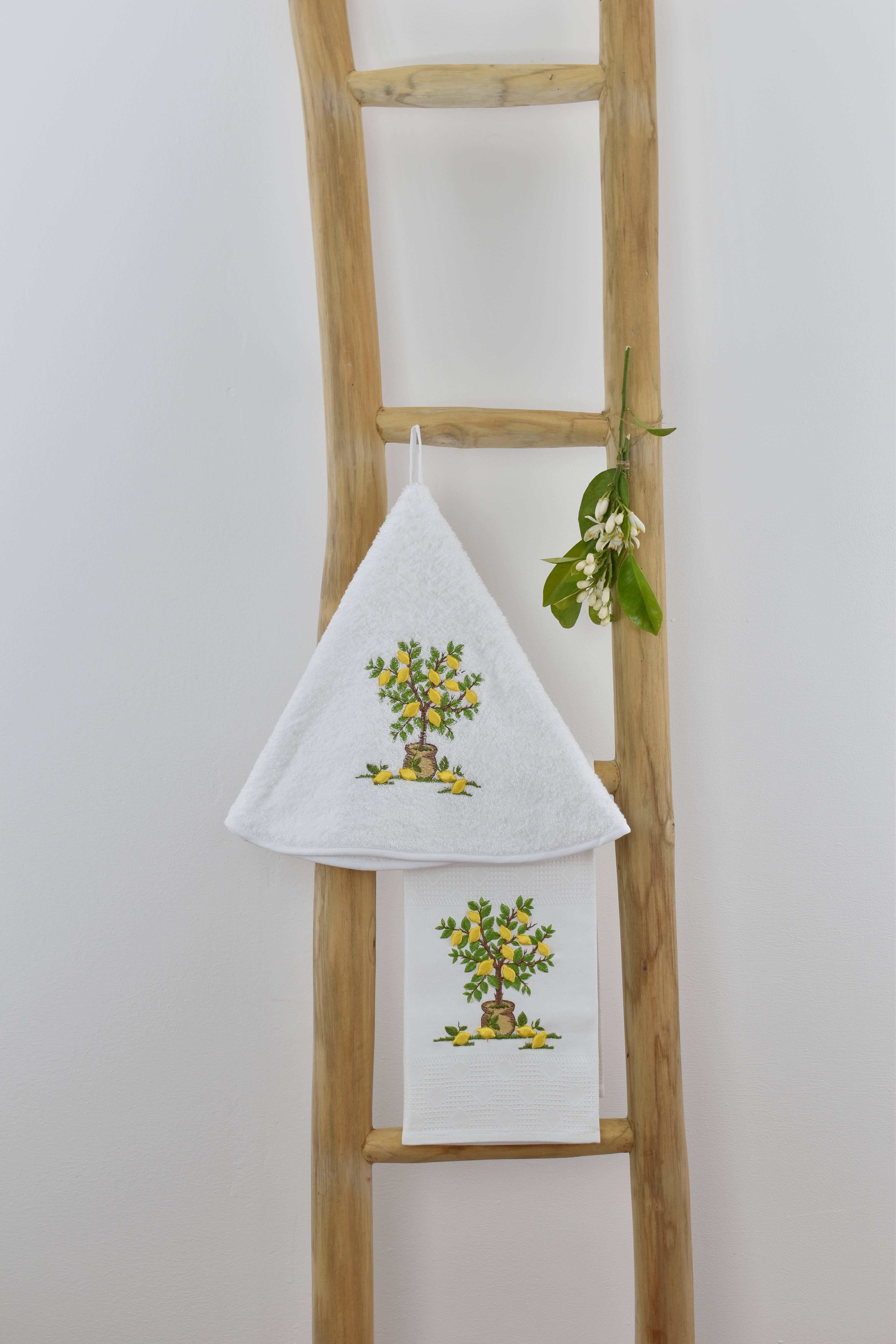 Nordlinen - Wholesale Hand Towel - Lemon Embroidered Round Cotton Hand Towel – Gift & Home Use4