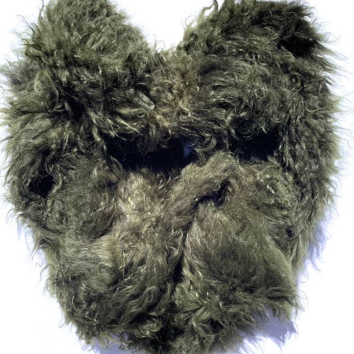 Follow MY Lead, Ren mongolsk uldstrikket tørklæde, Martini Olive for engroshandel hos love Kate