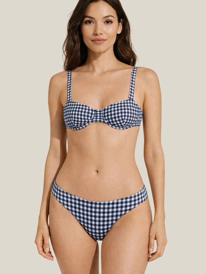 Kate Top - Navy Gingham for wholesale by Laya