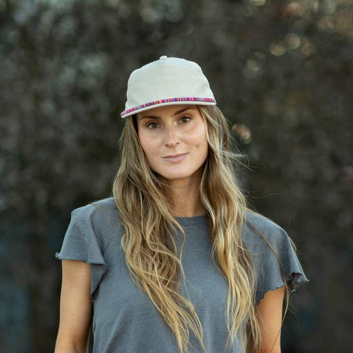 Wild Bills Blanks - Wholesale Flat Brim Cap - Unisex - RIVER | Ivory w/ Fiesta Rope3