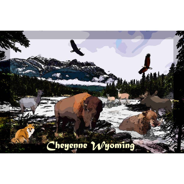 Cheyenne Wyoming Buffalo Travel Poster16x24 for wholesale by BMS BIZ