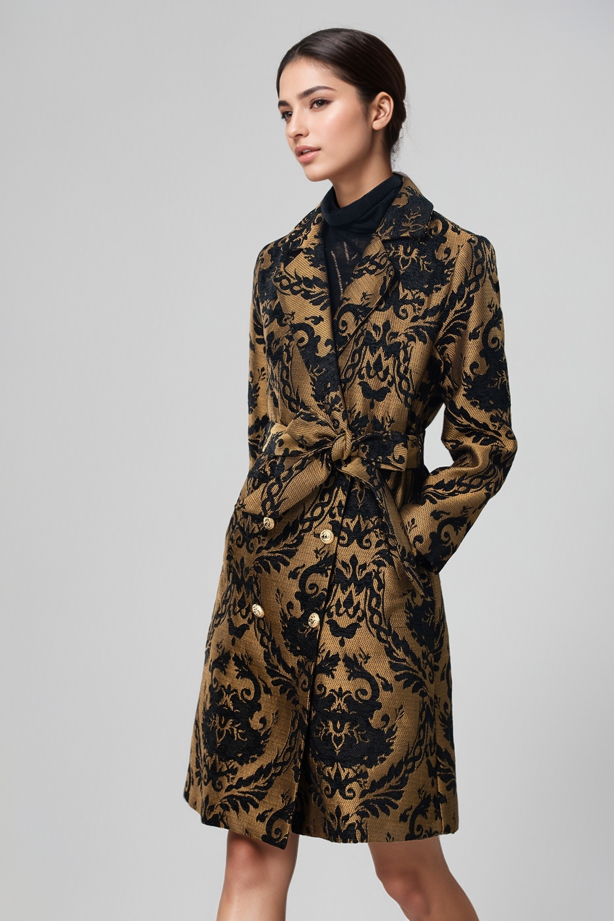 Kleur als afbeeldingen CT101Y Gebloemde Geborduurde Windjack met Riem voor Dames voor groothandel op Faire10