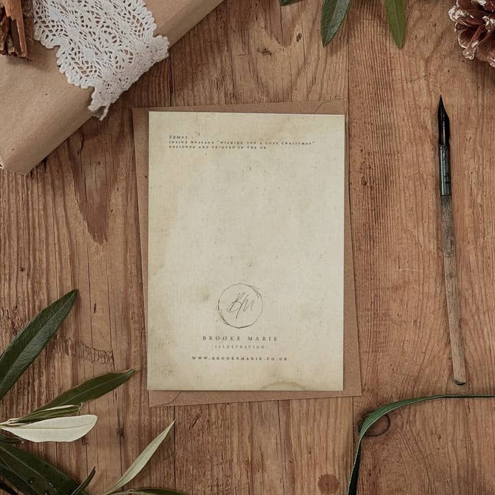 Brooke Marie – wholesale Christmas card – Let's Decorate The Tree Mice - Vintage Finish Christmas Card1