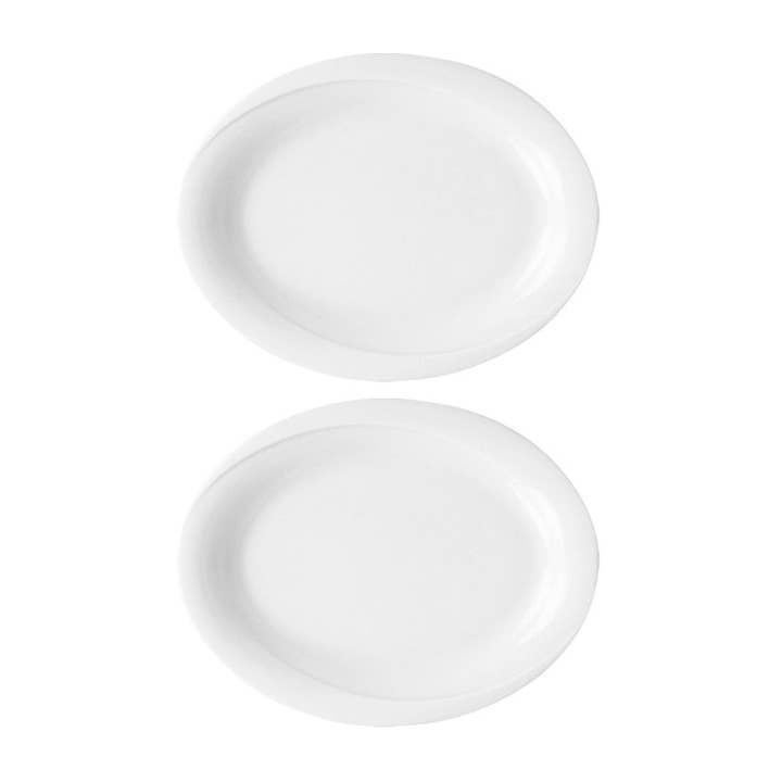 Porcelain X-tanbul 7.75" x 6" x h:0.75" Oval White Porcelain Platter (Set of 2) for wholesale by TURGLA HOME