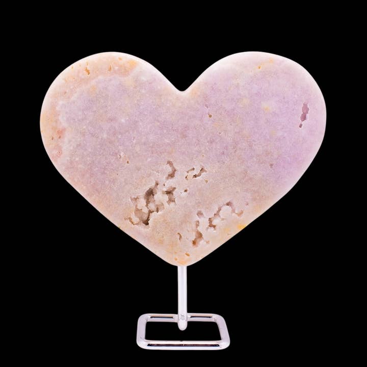 Quasar Gems USA - Wholesale Spiritual Stone/Crystal - Pink Amethyst Hearts on Stand