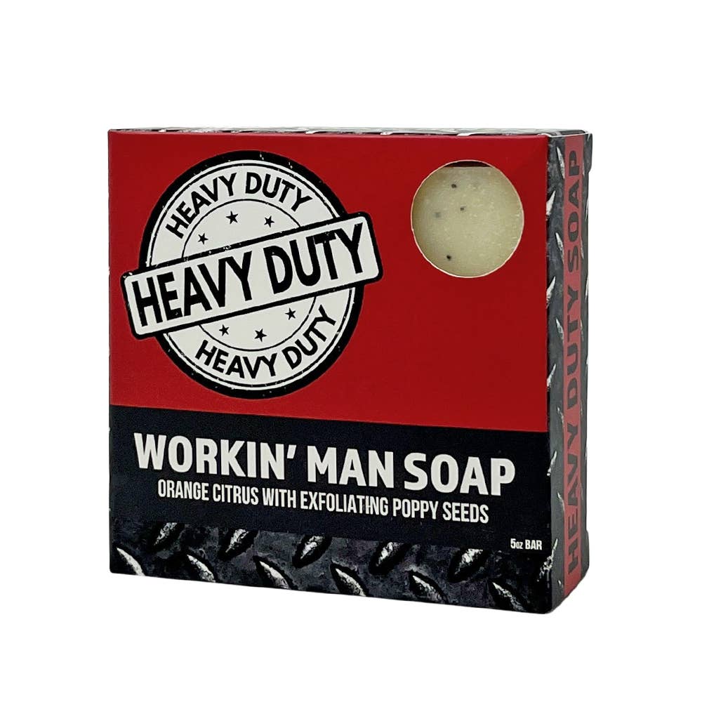 Seriously Shea - Wholesale Bar Soap - Men's - Workin' Man Heavy Duty Soap | Orange Citrus & Poppy Seeds5