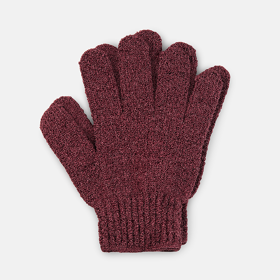 Bath Accessories Company - Wholesale Exfoliërende handschoenen - Goed verzorgde Xl extra ruwe douchehandschoenen - Maroon1