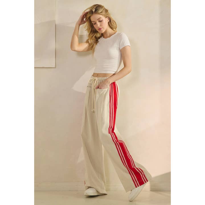 Ivory Sport Striped Wide Legged Pants for wholesale on Faire5