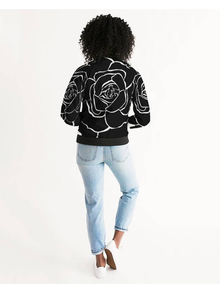 witte basiskleur Black Rose bomberjack voor dames voor groothandel op Faire4