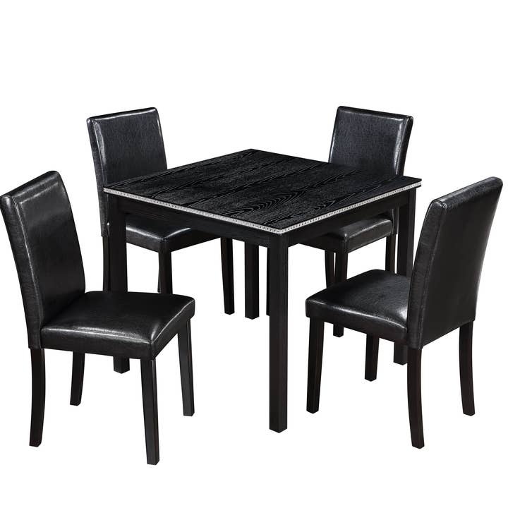 5 Piece Wooden Dining Table Set for wholesale by BlakOutlet