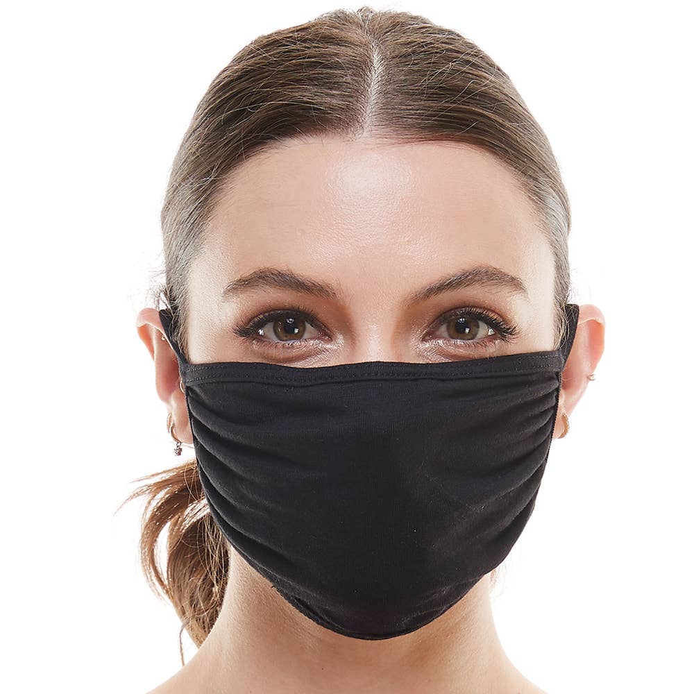 USA made reusable black fabric face mask with 2 free filter for wholesale on Faire3