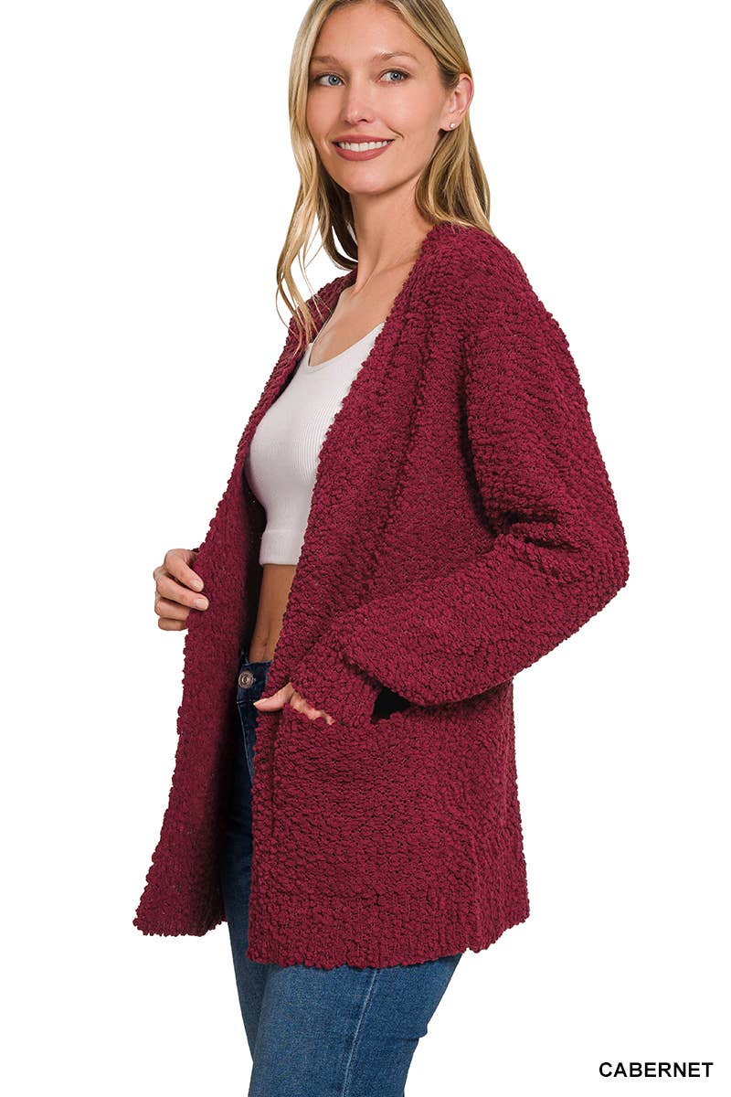 42POPS - Wholesale Cardigan - Women's - Popcorn Sweater Cardigan w/ Pockets23