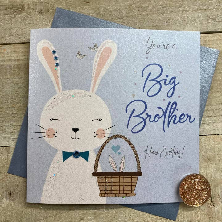 TU ES UN GRAND FRÈRE - LAPIN NOUVEAU BÉBÉ (DP123) pour la vente par White Cotton Cards