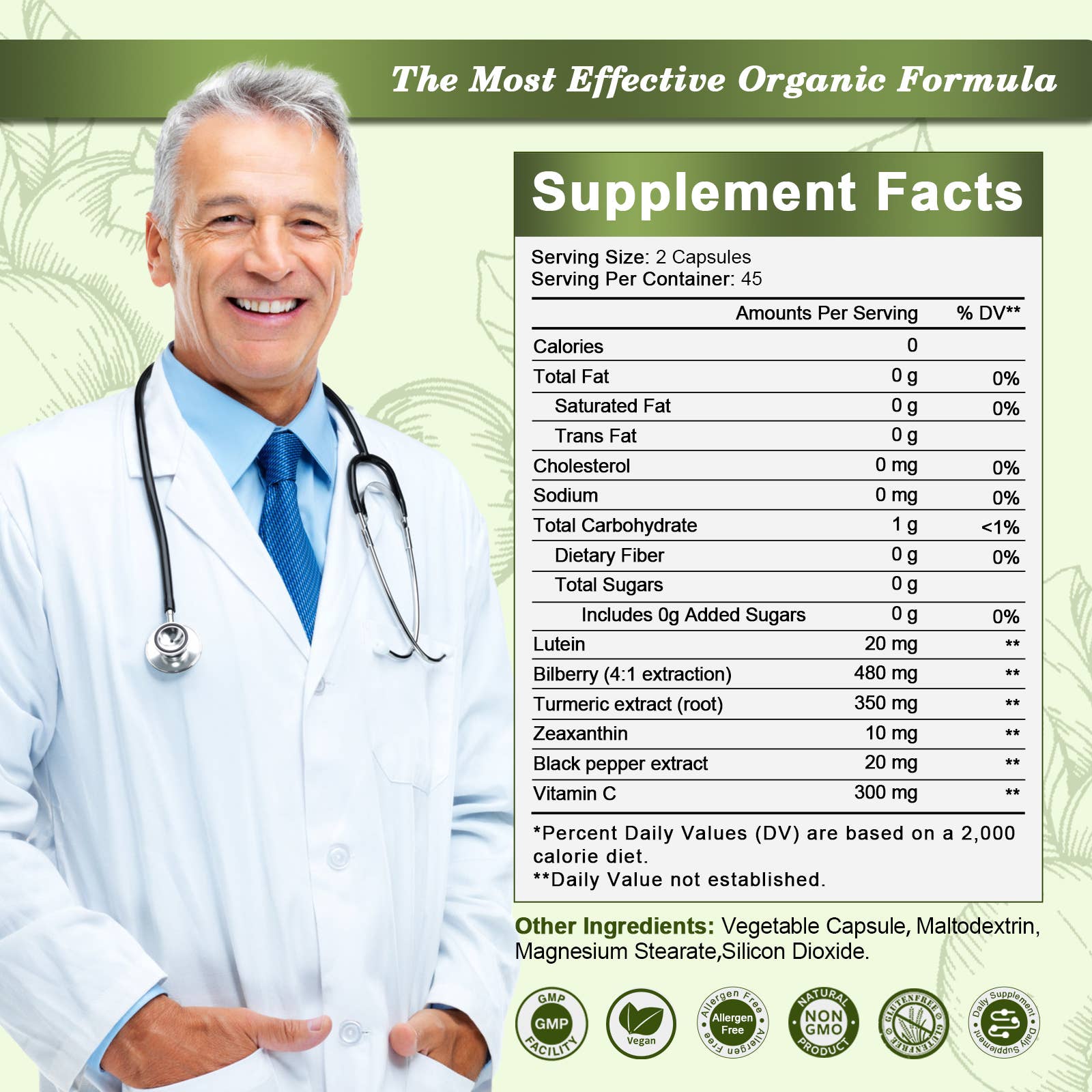 GreenPeople - Vente Supplément oral/vitamine - GREENPEOPLE (Lot de 12) Complexe Vision Lutéine 6-en-18