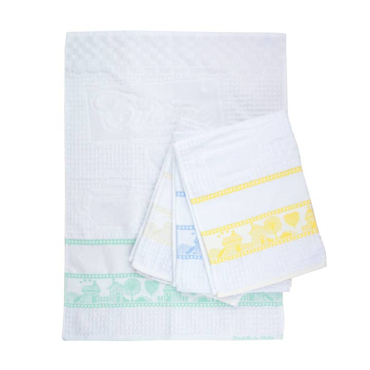 Geschirrtuch CASETTE 50x70 cm mit Stickerei-Bordüre für den Großhandel von Almatex srl