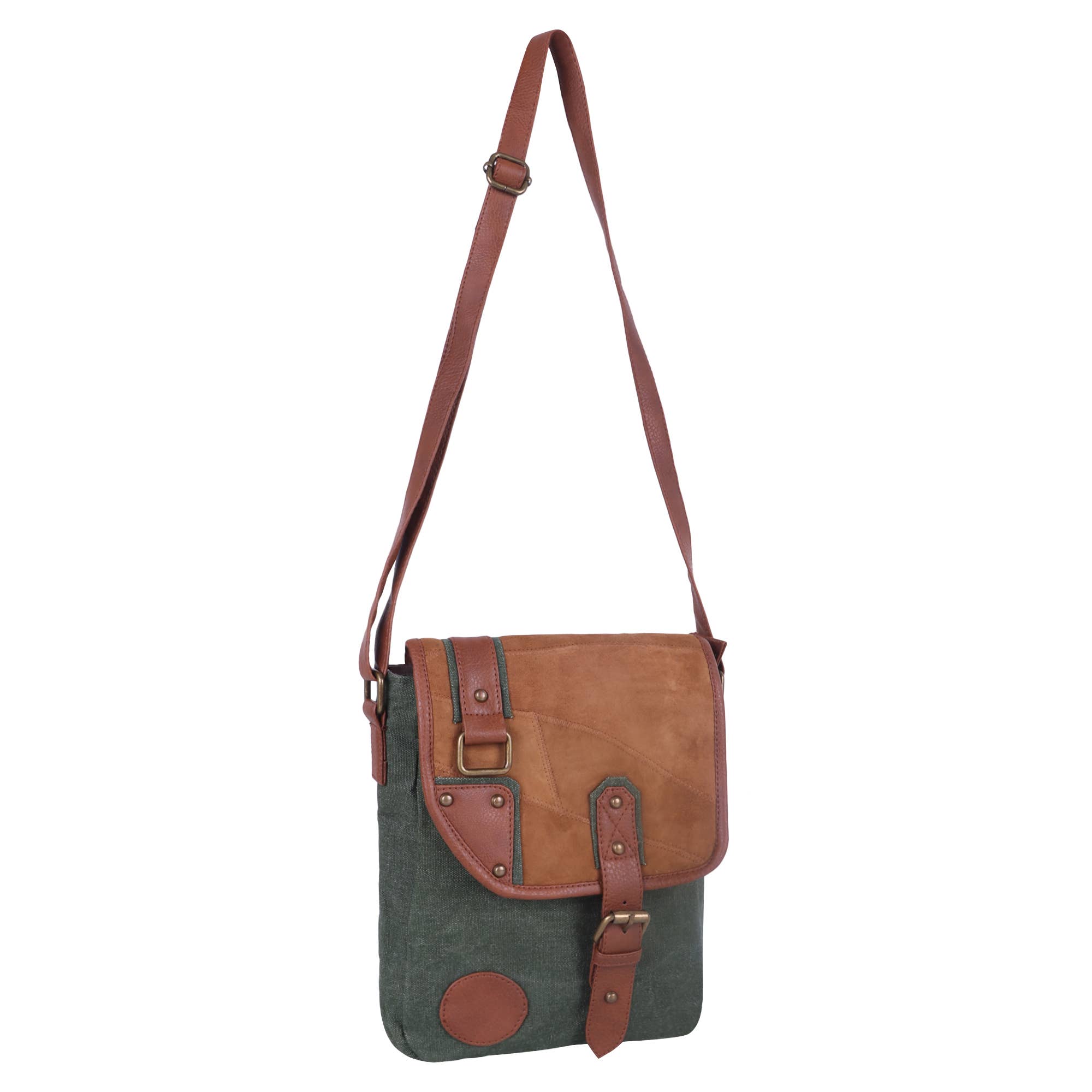 Vaan & Co. - Wholesale Crossbody Bag - Unisex - Trek Waxed Canvas & Upcycled Leather Messenger Crossbody Bag4